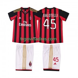 Dječji Domaći Dres AC Milan BALOTELL 45 Retro 2013 2014 s Kratkih Rukava Dječji Domaći Dres AC Milan BALOTELL 45 Retro 2013 2014 s Kratkih Rukava
