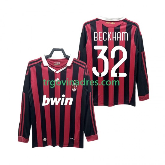 Muški Domaći Dres AC Milan BECKHAM 32 Retro 2009 2010 s Dugim Rukavima Muški Domaći Dres AC Milan BECKHAM 32 Retro 2009 2010 s Dugim Rukavima