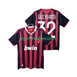 Muški Domaći Dres AC Milan BECKHAM 32 Retro 2009 2010 s Kratkih Rukava Muški Domaći Dres AC Milan BECKHAM 32 Retro 2009 2010 s Kratkih Rukava