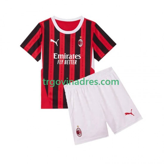 Dječji Domaći Dres AC Milan 2024-2025 s Kratkih Rukava Dječji Domaći Dres AC Milan 2024-2025 s Kratkih Rukava