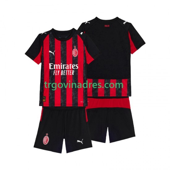 Dječji Domaći Dres AC Milan 2025-2026 s Kratkih Rukava Dječji Domaći Dres AC Milan 2025-2026 s Kratkih Rukava