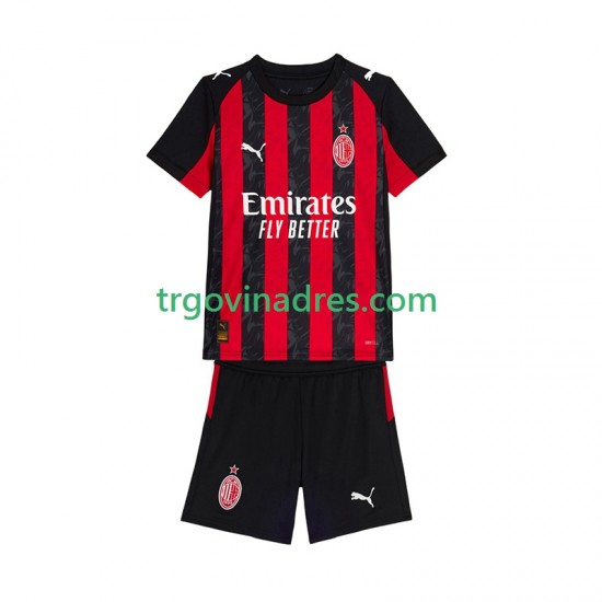Dječji Domaći Dres AC Milan 2025-2026 s Kratkih Rukava