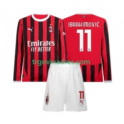 Dječji Domaći Dres AC Milan Ibrahimovic 11 2024-2025 s Dugim Rukavima Dječji Domaći Dres AC Milan Ibrahimovic 11 2024-2025 s Dugim Rukavima