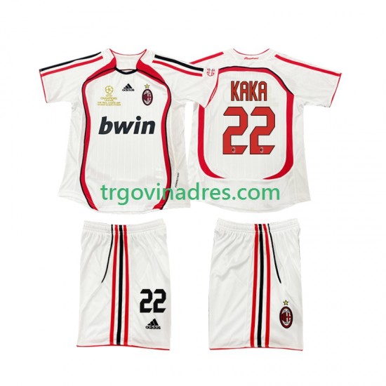 Dječji Gostujući Dres AC Milan KAKA 22 Retro 2007 2006 s Kratkih Rukava Dječji Gostujući Dres AC Milan KAKA 22 Retro 2007 2006 s Kratkih Rukava