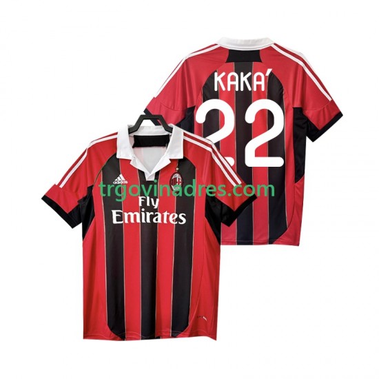 Muški Domaći Dres AC Milan KAKA 22 Retro 2012 2013 s Kratkih Rukava Muški Domaći Dres AC Milan KAKA 22 Retro 2012 2013 s Kratkih Rukava
