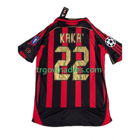 Muški Domaći Dres AC Milan KAKA 8 Retro 2006-2007 s Kratkih Rukava Muški Domaći Dres AC Milan KAKA 8 Retro 2006-2007 s Kratkih Rukava