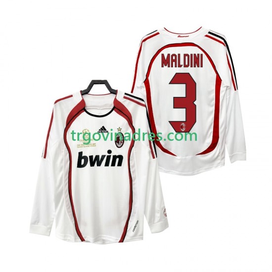 Muški Gostujući Dres AC Milan MALDINI 3 Retro 2007 2006 s Dugim Rukavima Muški Gostujući Dres AC Milan MALDINI 3 Retro 2007 2006 s Dugim Rukavima