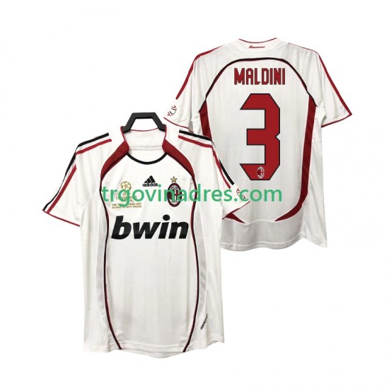 Muški Gostujući Dres AC Milan MALDINI 3 Retro 2007 2006 s Kratkih Rukava Muški Gostujući Dres AC Milan MALDINI 3 Retro 2007 2006 s Kratkih Rukava