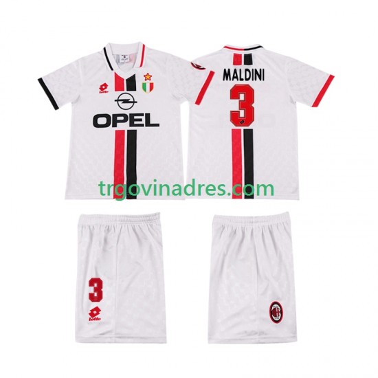 Dječji Gostujući Dres AC Milan MALDINI 3 Retro 1996 1997 s Kratkih Rukava Dječji Gostujući Dres AC Milan MALDINI 3 Retro 1996 1997 s Kratkih Rukava