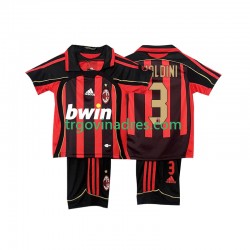 Dječji Domaći Dres AC Milan MALDINI 3 Retro 2007 2006 s Kratkih Rukava Dječji Domaći Dres AC Milan MALDINI 3 Retro 2007 2006 s Kratkih Rukava
