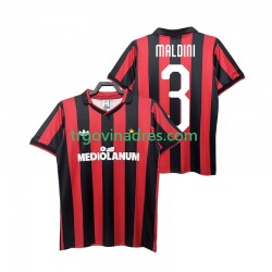 Muški Domaći Dres AC Milan MALDINI 3 Retro 1990 1991 s Kratkih Rukava Muški Domaći Dres AC Milan MALDINI 3 Retro 1990 1991 s Kratkih Rukava