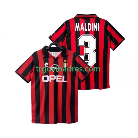 Muški Domaći Dres AC Milan MALDINI 3 Retro 1996 1997 s Kratkih Rukava Muški Domaći Dres AC Milan MALDINI 3 Retro 1996 1997 s Kratkih Rukava