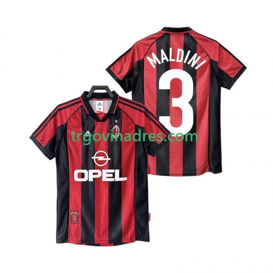 Muški Domaći Dres AC Milan MALDINI 3 Retro 1998 1999 s Kratkih Rukava Muški Domaći Dres AC Milan MALDINI 3 Retro 1998 1999 s Kratkih Rukava