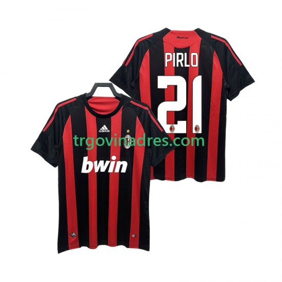 Muški Domaći Dres AC Milan RIRLO 21 Retro 2009 2008 s Kratkih Rukava Muški Domaći Dres AC Milan RIRLO 21 Retro 2009 2008 s Kratkih Rukava