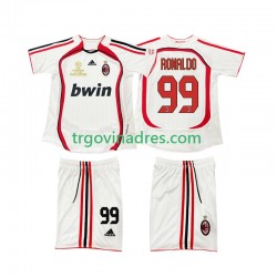 Dječji Gostujući Dres AC Milan RONALDO 9 Retro 2007 2006 s Kratkih Rukava Dječji Gostujući Dres AC Milan RONALDO 9 Retro 2007 2006 s Kratkih Rukava