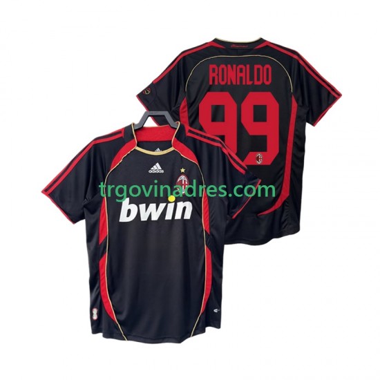 Muški Treći Dres AC Milan RONALDO 99 Retro 2007 2006 s Kratkih Rukava Muški Treći Dres AC Milan RONALDO 99 Retro 2007 2006 s Kratkih Rukava