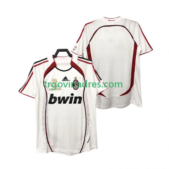 Muški Gostujući Dres AC Milan Retro 2007 2006 s Kratkih Rukava Muški Gostujući Dres AC Milan Retro 2007 2006 s Kratkih Rukava