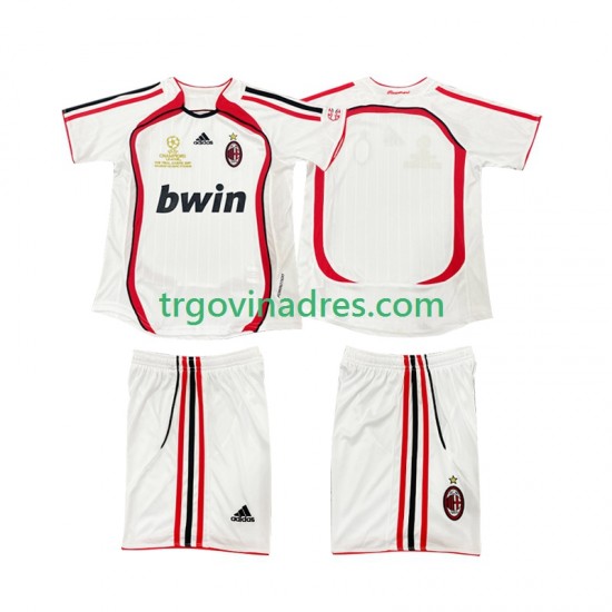 Dječji Gostujući Dres AC Milan Retro 2007 2006 s Kratkih Rukava Dječji Gostujući Dres AC Milan Retro 2007 2006 s Kratkih Rukava