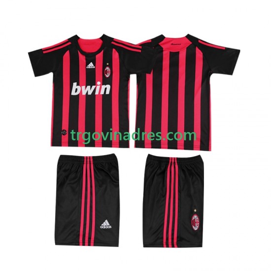 Dječji Domaći Dres AC Milan Retro 2009 2008 s Kratkih Rukava Dječji Domaći Dres AC Milan Retro 2009 2008 s Kratkih Rukava