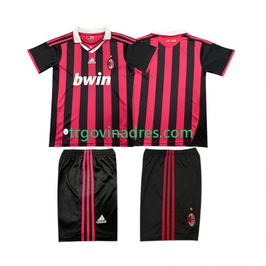 Dječji Domaći Dres AC Milan Retro 2009 2010 s Kratkih Rukava Dječji Domaći Dres AC Milan Retro 2009 2010 s Kratkih Rukava