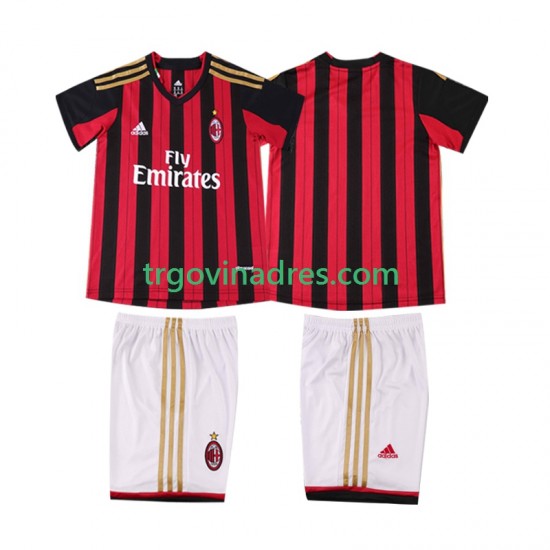 Dječji Domaći Dres AC Milan Retro 2013 2014 s Kratkih Rukava Dječji Domaći Dres AC Milan Retro 2013 2014 s Kratkih Rukava