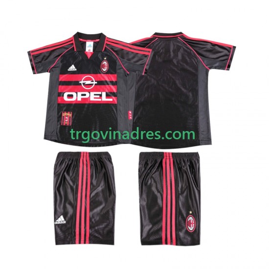 Dječji Treći Dres AC Milan Retro 1998 1999 s Kratkih Rukava Dječji Treći Dres AC Milan Retro 1998 1999 s Kratkih Rukava