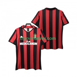 Muški Domaći Dres AC Milan Retro 1988 1989 s Kratkih Rukava Muški Domaći Dres AC Milan Retro 1988 1989 s Kratkih Rukava