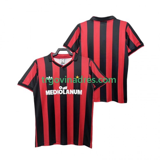 Muški Domaći Dres AC Milan Retro 1990 1991 s Kratkih Rukava Muški Domaći Dres AC Milan Retro 1990 1991 s Kratkih Rukava