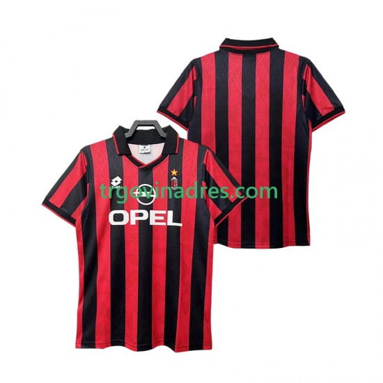 Muški Domaći Dres AC Milan Retro 1995 1996 s Kratkih Rukava Muški Domaći Dres AC Milan Retro 1995 1996 s Kratkih Rukava