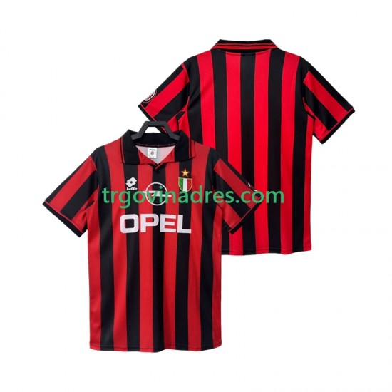 Muški Domaći Dres AC Milan Retro 1996 1997 s Kratkih Rukava Muški Domaći Dres AC Milan Retro 1996 1997 s Kratkih Rukava