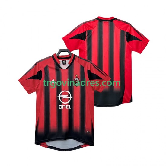 Muški Domaći Dres AC Milan Retro 2005 2004 s Kratkih Rukava Muški Domaći Dres AC Milan Retro 2005 2004 s Kratkih Rukava