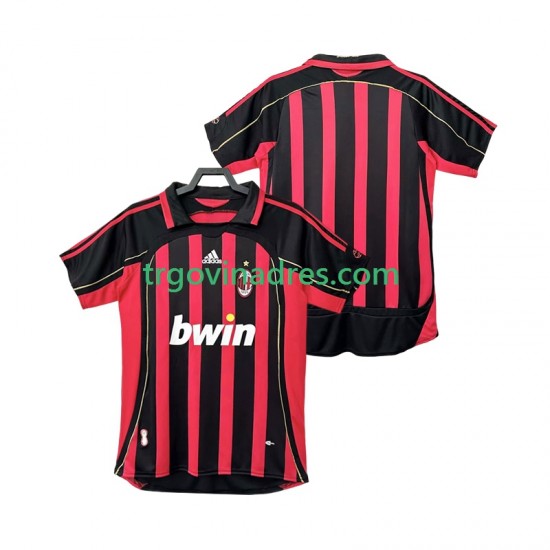 Muški Domaći Dres AC Milan Retro 2007 2006 s Kratkih Rukava Muški Domaći Dres AC Milan Retro 2007 2006 s Kratkih Rukava