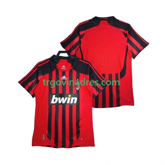 Muški Domaći Dres AC Milan Retro 2007 2008 s Kratkih Rukava Muški Domaći Dres AC Milan Retro 2007 2008 s Kratkih Rukava