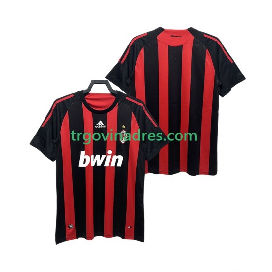 Muški Domaći Dres AC Milan Retro 2009 2008 s Kratkih Rukava Muški Domaći Dres AC Milan Retro 2009 2008 s Kratkih Rukava
