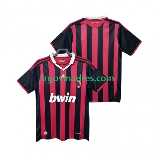 Muški Domaći Dres AC Milan Retro 2009 2010 s Kratkih Rukava Muški Domaći Dres AC Milan Retro 2009 2010 s Kratkih Rukava