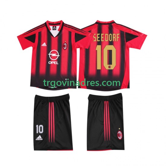 Dječji Domaći Dres AC Milan SEEDORF 10 Retro 2005 2004 s Kratkih Rukava Dječji Domaći Dres AC Milan SEEDORF 10 Retro 2005 2004 s Kratkih Rukava