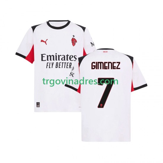 Muški Gostujući Dres AC Milan Santiago Gimenez 7 2025-2026 s Kratkih Rukava Muški Gostujući Dres AC Milan Santiago Gimenez 7 2025-2026 s Kratkih Rukava