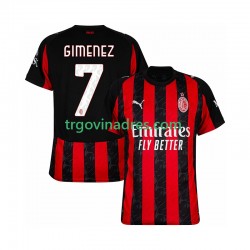 Muški Domaći Dres AC Milan Santiago Gimenez 7 2025-2026 s Kratkih Rukava Muški Domaći Dres AC Milan Santiago Gimenez 7 2025-2026 s Kratkih Rukava