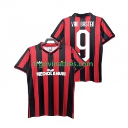 Muški Domaći Dres AC Milan VAN BASTEN 9 Retro 1990 1991 s Kratkih Rukava Muški Domaći Dres AC Milan VAN BASTEN 9 Retro 1990 1991 s Kratkih Rukava