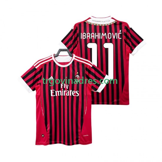 Muški Domaći Dres AC Milan Zlatan IBRAHIMOVIC 11 Retro 2012 2011 s Kratkih Rukava Muški Domaći Dres AC Milan Zlatan IBRAHIMOVIC 11 Retro 2012 2011 s Kratkih Rukava
