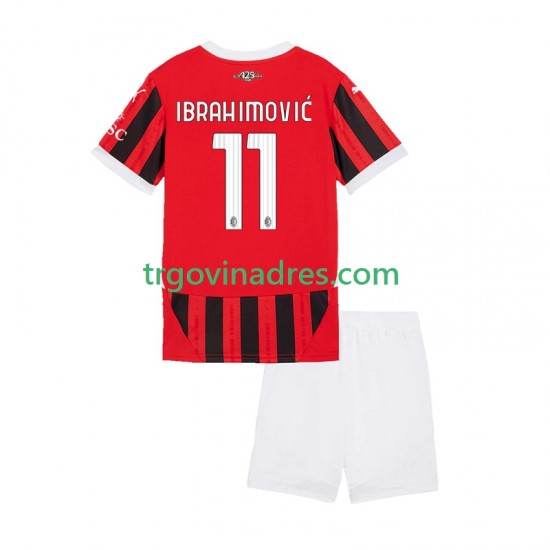 Dječji Domaći Dres AC Milan ibrahimovic 11 2024-2025 s Kratkih Rukava Dječji Domaći Dres AC Milan ibrahimovic 11 2024-2025 s Kratkih Rukava