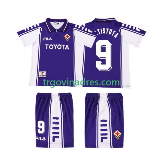 Dječji Domaći Dres ACF Fiorentina BASTUTA 9 Retro 2000 1999 s Kratkih Rukava Dječji Domaći Dres ACF Fiorentina BASTUTA 9 Retro 2000 1999 s Kratkih Rukava
