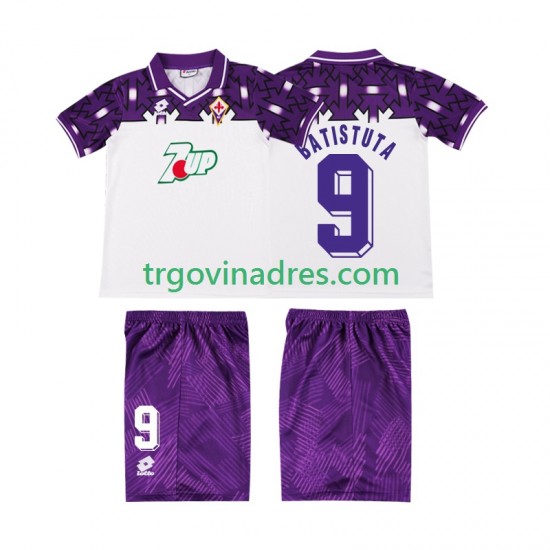 Dječji Gostujući Dres ACF Fiorentina BATISTUTA 9 Retro 1992 1993 s Kratkih Rukava Dječji Gostujući Dres ACF Fiorentina BATISTUTA 9 Retro 1992 1993 s Kratkih Rukava