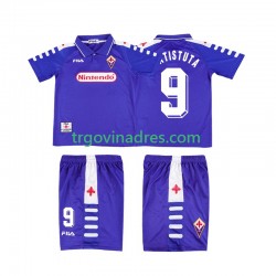 Dječji Domaći Dres ACF Fiorentina BATISTUTA 9 Retro 1998 1999 s Kratkih Rukava Dječji Domaći Dres ACF Fiorentina BATISTUTA 9 Retro 1998 1999 s Kratkih Rukava