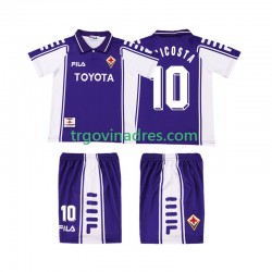 Dječji Domaći Dres ACF Fiorentina RUI COSTA 10 Retro 2000 1999 s Kratkih Rukava Dječji Domaći Dres ACF Fiorentina RUI COSTA 10 Retro 2000 1999 s Kratkih Rukava