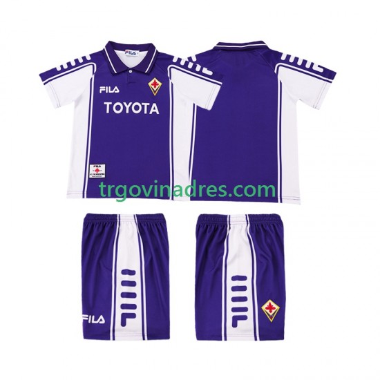 Dječji Domaći Dres ACF Fiorentina Retro 2000 1999 s Kratkih Rukava Dječji Domaći Dres ACF Fiorentina Retro 2000 1999 s Kratkih Rukava
