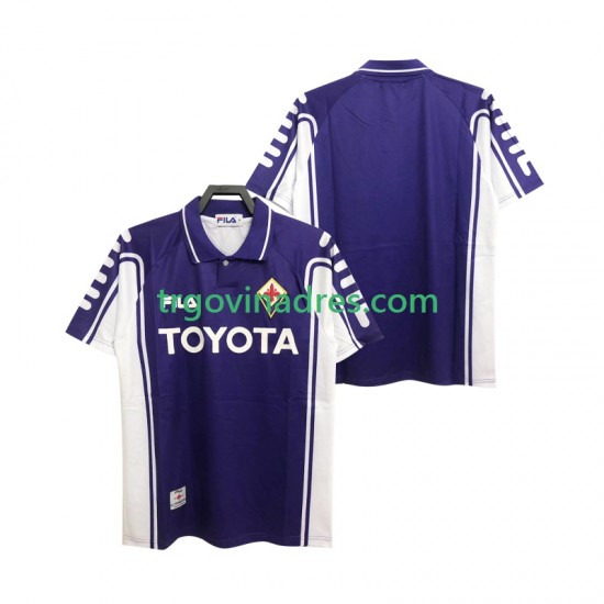 Muški Domaći Dres ACF Fiorentina Retro 2000 1999 s Kratkih Rukava Muški Domaći Dres ACF Fiorentina Retro 2000 1999 s Kratkih Rukava