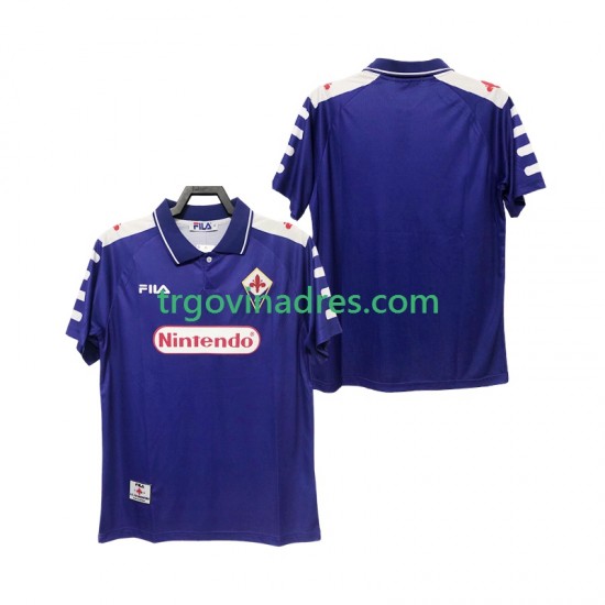 Muški Domaći Dres ACF Fiorentina Retro 1998 1999 s Kratkih Rukava Muški Domaći Dres ACF Fiorentina Retro 1998 1999 s Kratkih Rukava