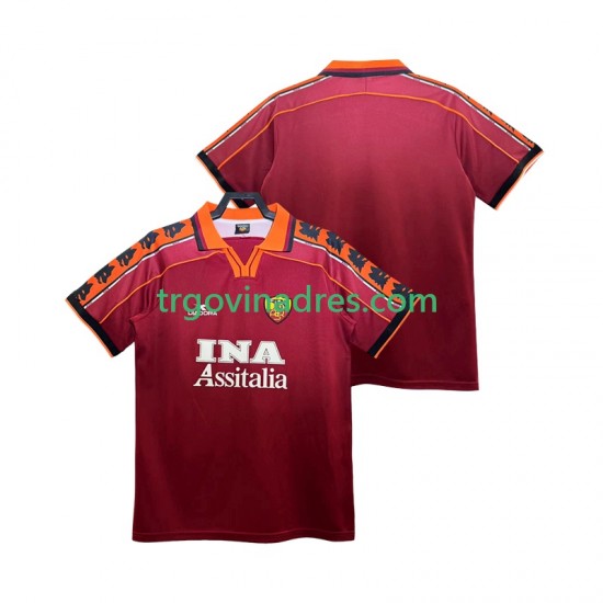 Muški Domaći Dres Roma Retro 1998 1999 s Kratkih Rukava Muški Domaći Dres Roma Retro 1998 1999 s Kratkih Rukava