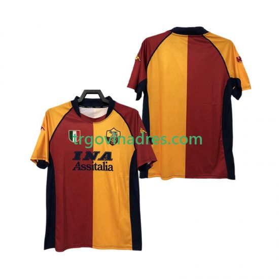 Muški Domaći Dres Roma Retro 2000-2001 s Kratkih Rukava Muški Domaći Dres Roma Retro 2000-2001 s Kratkih Rukava